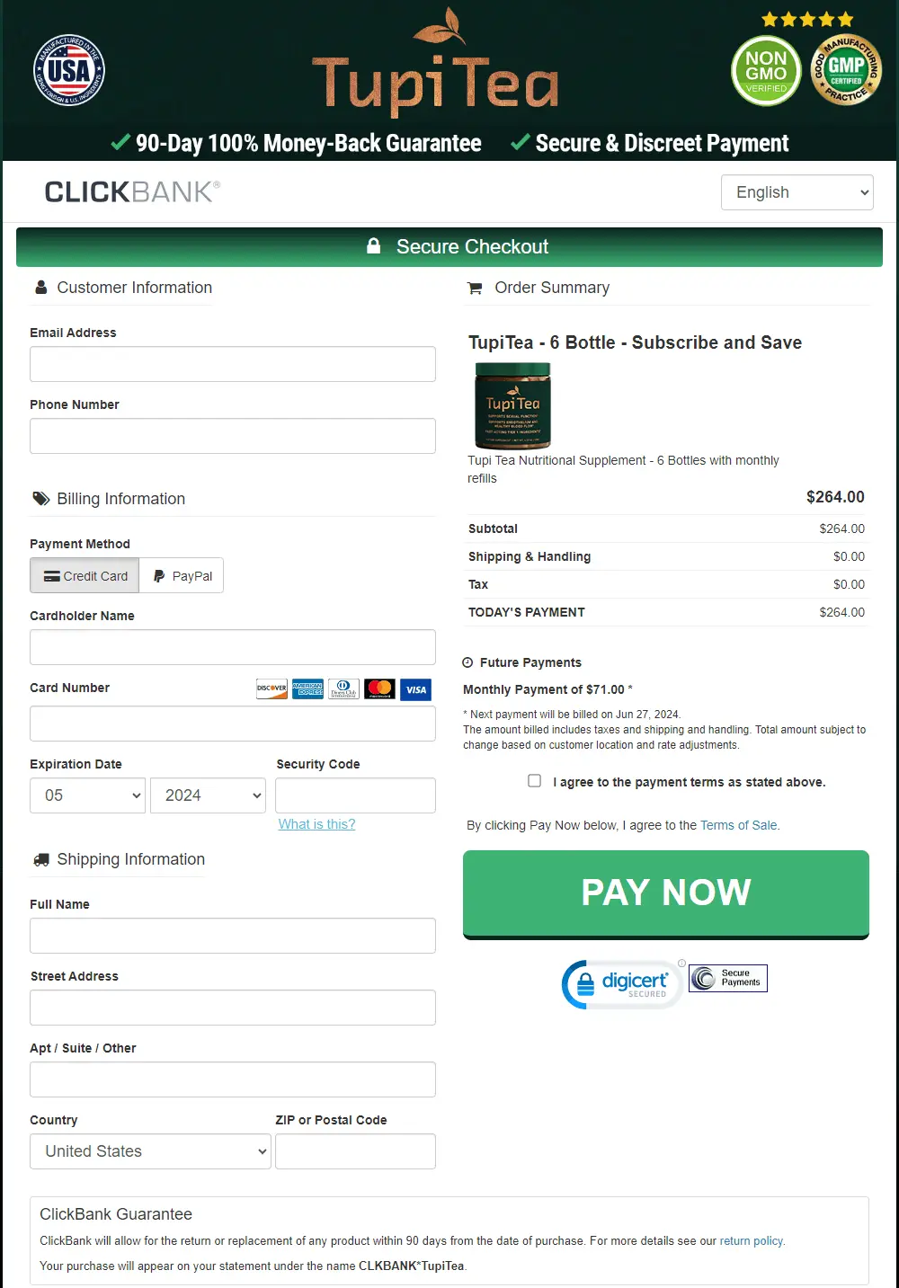 tupi tea buy page